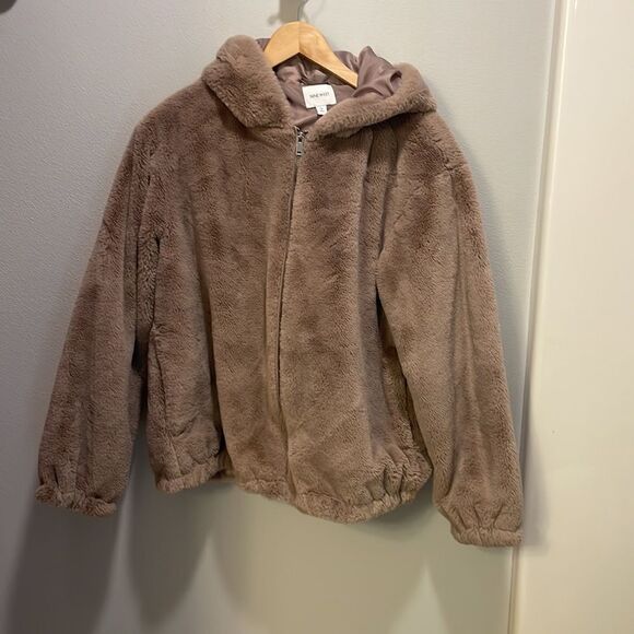 Nine West pink/brownish fuzzy woman’s coat - Picture 2 of 9